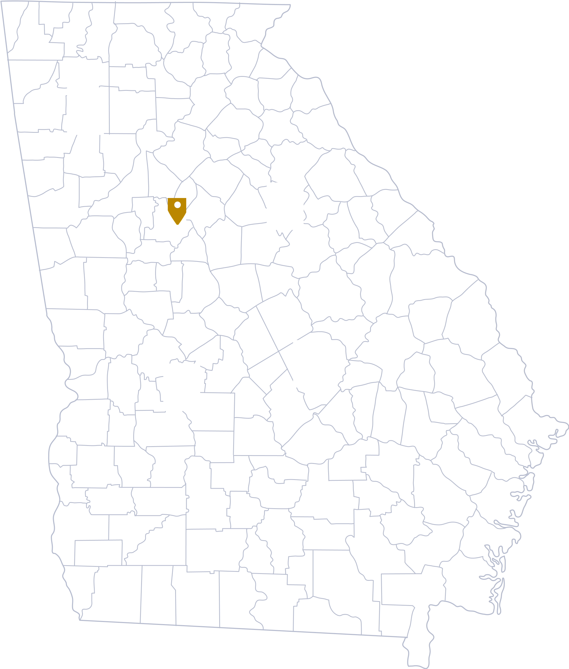 Map of Georgia with service areas